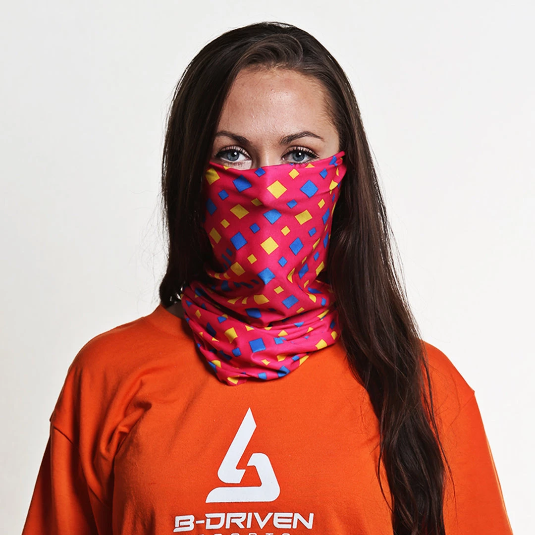 B-Driven Sports Support Breast Cancer Awareness Diamond Flamingo Pink | Neck Gaiter 4 B-Driven Sports Support Breast Cancer Awareness Diamond Flamingo Pink | Neck Gaiter