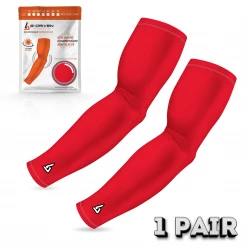 B-Driven Sports Red Compression Arm Sleeve | Sun Sleeve Pro-Fit Sun Sleeves
