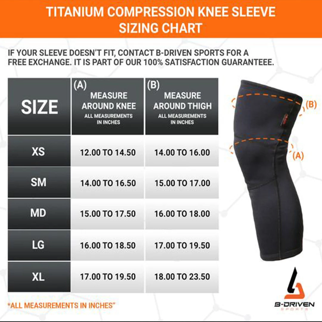 B-Driven Sports Titanium Knee Sleeves Titanium Knee Sleeve "Pair" 5 B-Driven Sports Titanium Knee Sleeves Titanium Knee Sleeve "Pair"