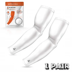 B-Driven Sports White Compression Arm Sleeve | Sun Sleeve