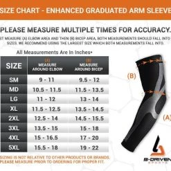 B-Driven Sports Enhanced Graduated Compression Arm Sleeve | White 7 B-Driven Sports Enhanced Graduated Compression Arm Sleeve | White