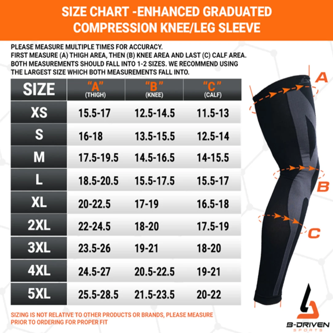 B-Driven Sports Leg | Enhanced Graduated Compression Sleeve 5 B-Driven Sports Leg | Enhanced Graduated Compression Sleeve