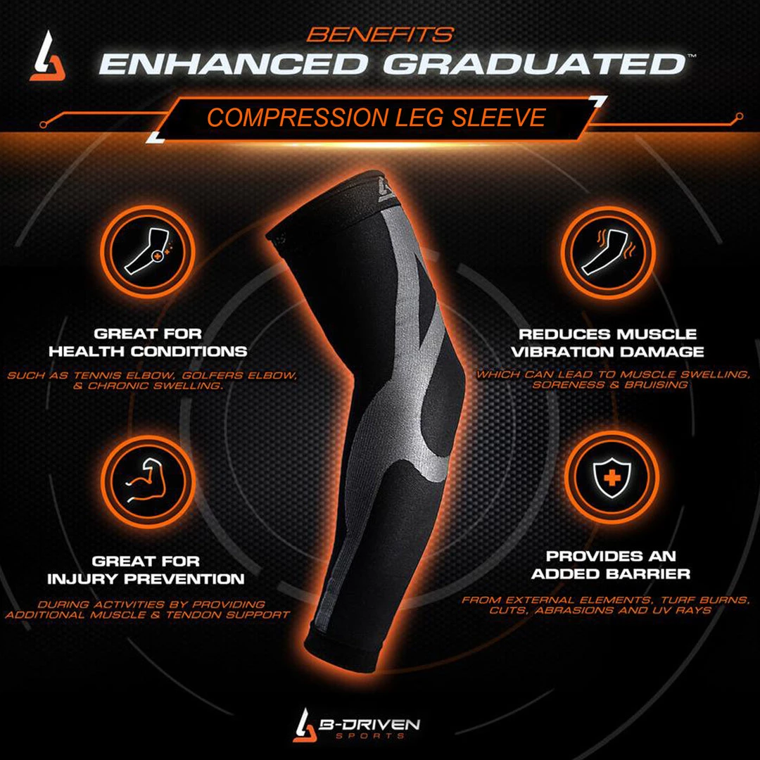 B-Driven Sports Leg | Enhanced Graduated Compression Sleeve 4 B-Driven Sports Leg | Enhanced Graduated Compression Sleeve
