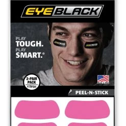 B-Driven Sports Eye-Black Adhesive Stripes 2-Pack, 4 Pieces Support Breast Cancer Awareness