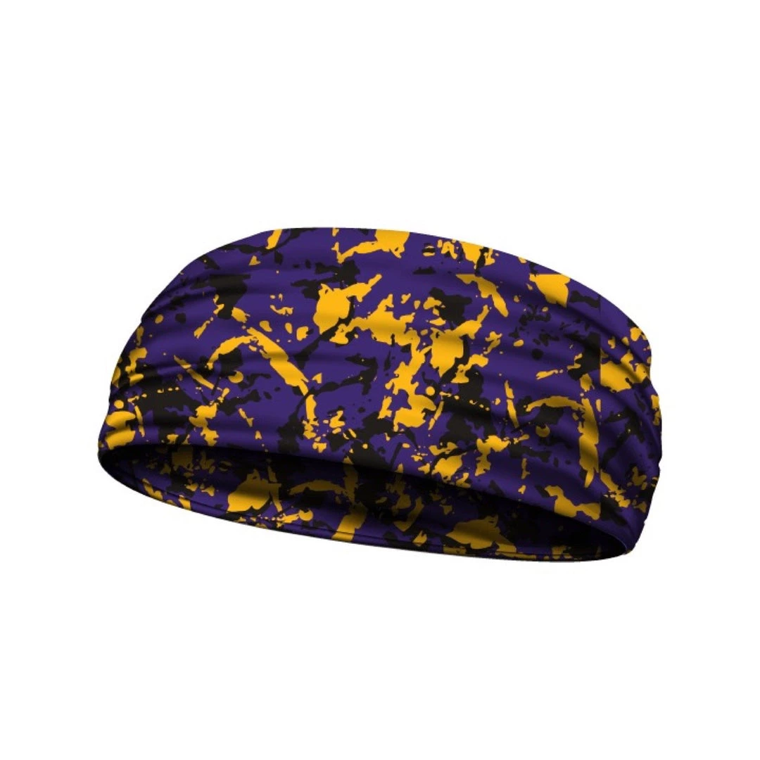 B-Driven Sports Flaked Camo Purple And Yellow Headbands 3 B-Driven Sports Flaked Camo Purple And Yellow Headbands
