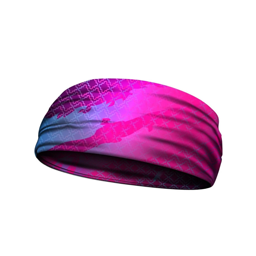 B-Driven Sports Headbands Faded Damask Fuchsia 3 B-Driven Sports Headbands Faded Damask Fuchsia