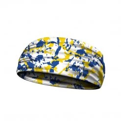 B-Driven Sports Headbands Flaked Camo Blue And Yellow