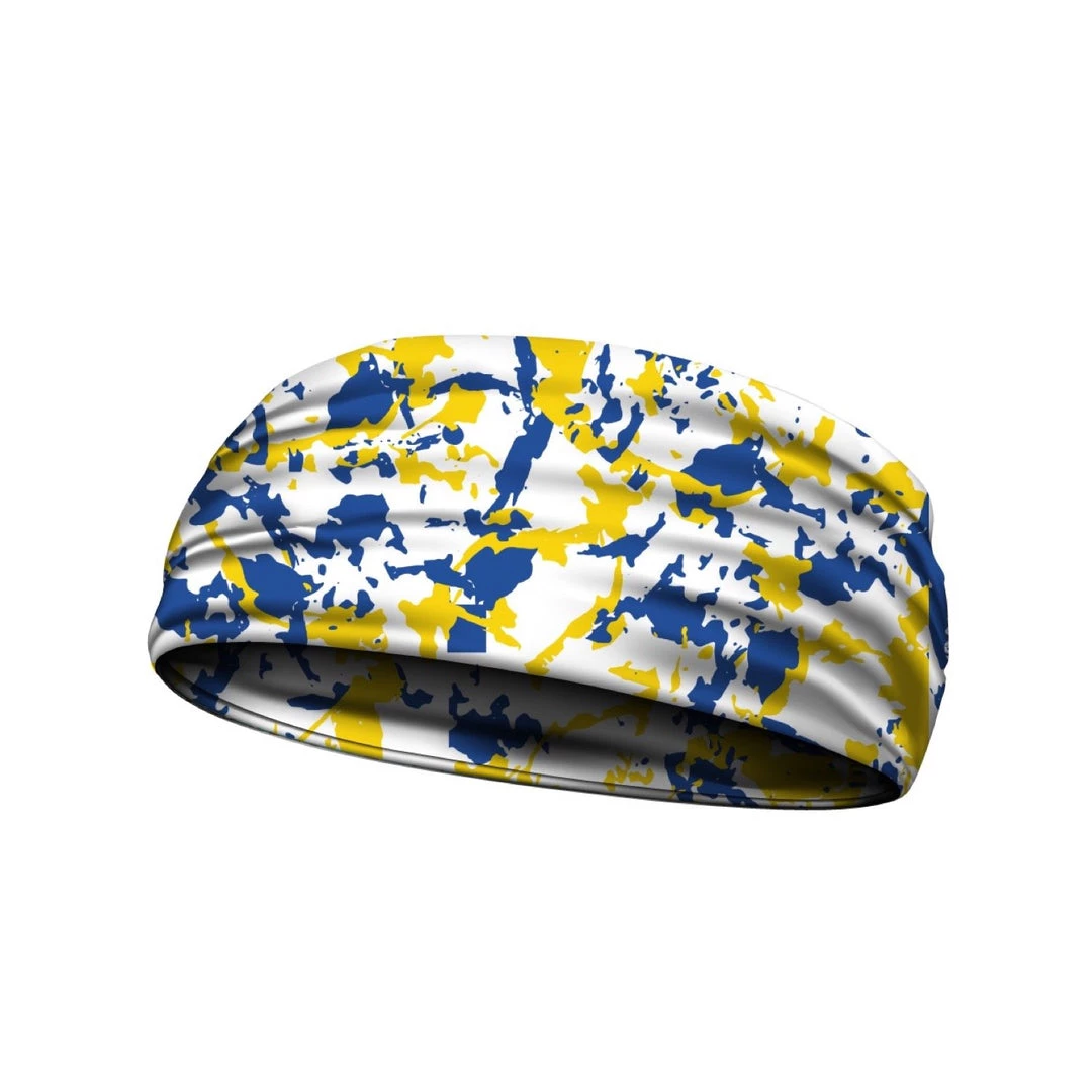 B-Driven Sports Headbands Flaked Camo Blue And Yellow 3 B-Driven Sports Headbands Flaked Camo Blue And Yellow
