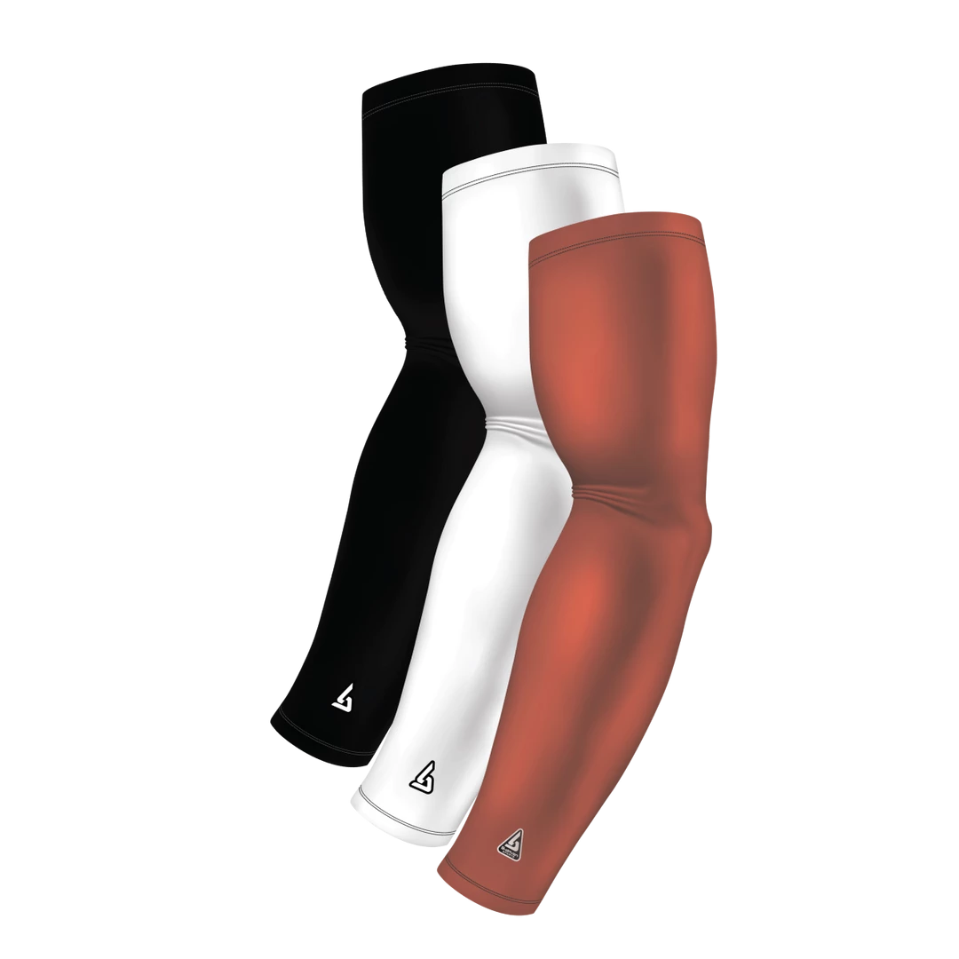 B-Driven Sports Sports Arm Sleeve Bundles 3-Pack Bundle | Solids | White/Black/Brown Dark Flesh 3 B-Driven Sports Sports Arm Sleeve Bundles 3-Pack Bundle | Solids | White/Black/Brown Dark Flesh
