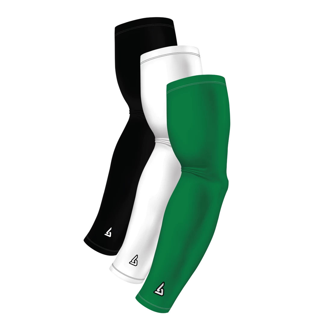 B-Driven Sports 3-Pack Bundle | Solids | White/Black/Green Standard Sports Arm Sleeve Bundles 3 B-Driven Sports 3-Pack Bundle | Solids | White/Black/Green Standard Sports Arm Sleeve Bundles