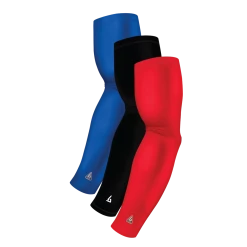 B-Driven Sports Sports Arm Sleeve Bundles 3-Pack Bundle | Solids | Red Standard Dark/Black/Blue Navy Dark