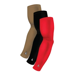 B-Driven Sports Sports Arm Sleeve Bundles 3-Pack Bundle | Solids | Maroon Standard/Black/Gold Dark