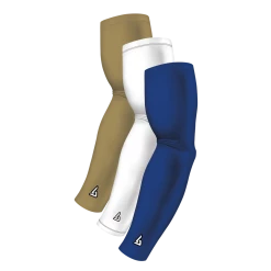 B-Driven Sports Sports Arm Sleeve Bundles 3-Pack Bundle | Solids | Blue Royal Standard/White/Gold Standard