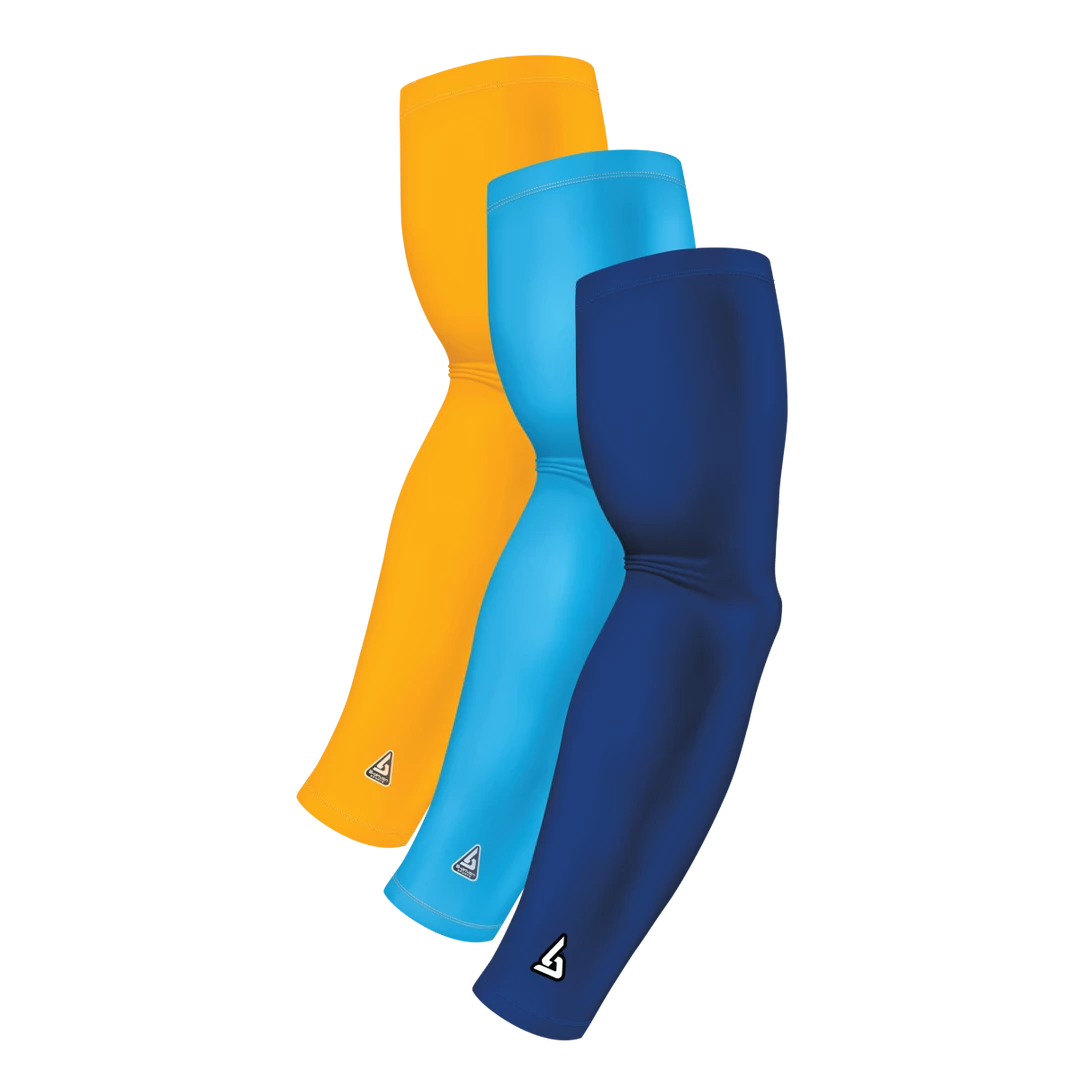 B-Driven Sports Sports Arm Sleeve Bundles 3-Pack Bundle | Solids | Blue Royal Standard/Blue Carolina/Yellow Dark 3 B-Driven Sports Sports Arm Sleeve Bundles 3-Pack Bundle | Solids | Blue Royal Standard/Blue Carolina/Yellow Dark
