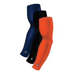 B-Driven Sports Sports Arm Sleeve Bundles 3-Pack Bundle | Solids | Orange Dark/Black/Blue Navy Dark