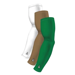 B-Driven Sports Sports Arm Sleeve Bundles 3-Pack Bundle | Solids | Green Standard/Gold Dark/White