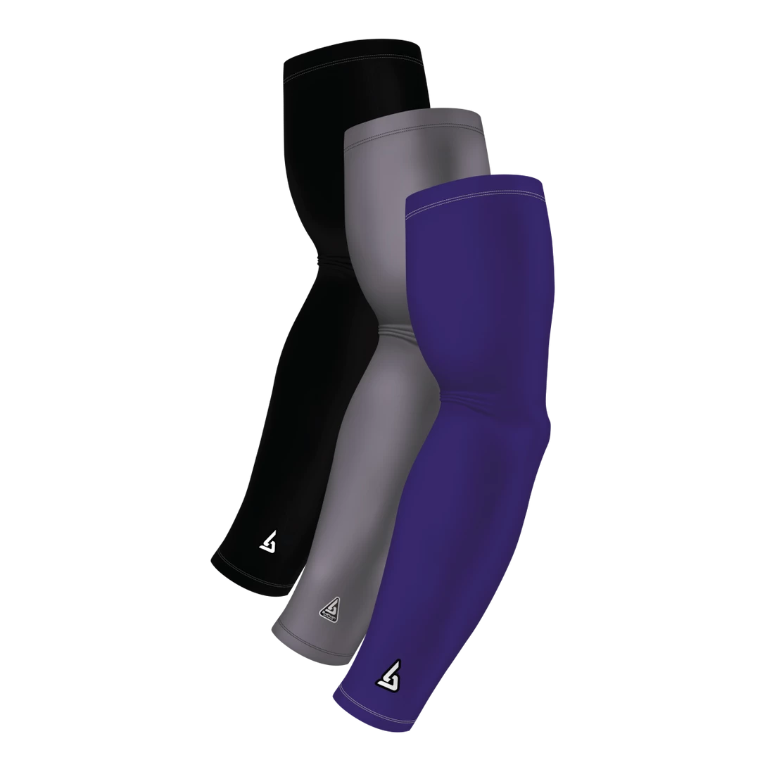 B-Driven Sports 3-Pack Bundle | Solids | Purple Dark/Grey Dark/Black Sports Arm Sleeve Bundles 3 B-Driven Sports 3-Pack Bundle | Solids | Purple Dark/Grey Dark/Black Sports Arm Sleeve Bundles