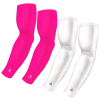 B-Driven Sports 4-Pack Bundle | Solids | White/Pink Bright Sports Arm Sleeve Bundles
