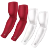 B-Driven Sports Sports Arm Sleeve Bundles 4-Pack Bundle | Solids | White/Maroon Dark