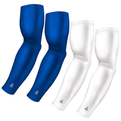 B-Driven Sports 4-Pack Bundle | Solids | White/Blue Standard Sports Arm Sleeve Bundles