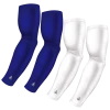 B-Driven Sports Sports Arm Sleeve Bundles 4-Pack Bundle | Solids | White/Blue Standard Dark