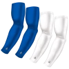 B-Driven Sports Sports Arm Sleeve Bundles 4-Pack Bundle | Solids | White/Blue Royal Bright
