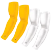 B-Driven Sports Sports Arm Sleeve Bundles 4-Pack Bundle | Solids | White/Yellow Standard