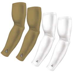 B-Driven Sports 4-Pack Bundle | Solids | White/Gold Standard Sports Arm Sleeve Bundles