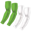 B-Driven Sports Sports Arm Sleeve Bundles 4-Pack Bundle | Solids | White/Green Lime Light