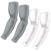B-Driven Sports Sports Arm Sleeve Bundles 4-Pack Bundle | Solids | White/Grey Light