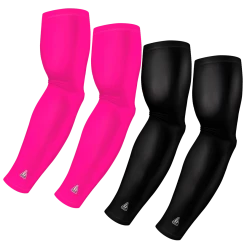 B-Driven Sports 4-Pack Bundle | Solids | Black/Pink Bright Sports Arm Sleeve Bundles