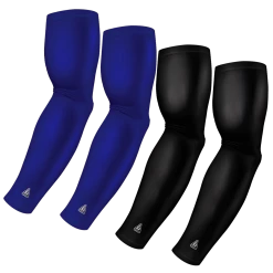 B-Driven Sports Sports Arm Sleeve Bundles 4-Pack Bundle | Solids | Black/Blue Standard Dark