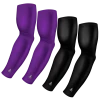 B-Driven Sports Sports Arm Sleeve Bundles 4-Pack Bundle | Solids | Black/Purple Light