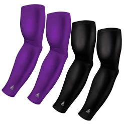 B-Driven Sports Sports Arm Sleeve Bundles 4-Pack Bundle | Solids | Black/Purple Light