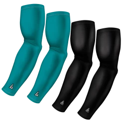 B-Driven Sports Sports Arm Sleeve Bundles 4-Pack Bundle | Solids | Black/Green Aqua Light