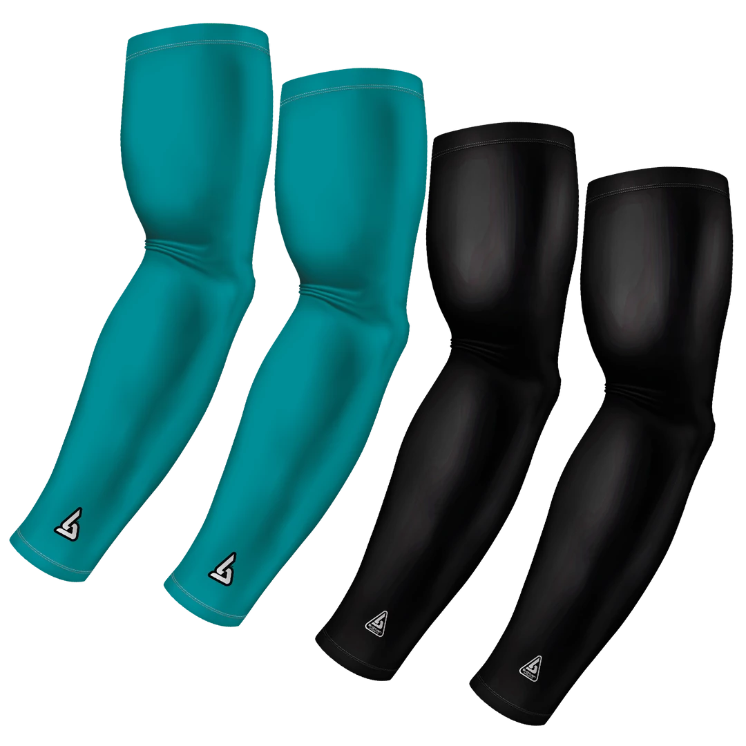 B-Driven Sports Sports Arm Sleeve Bundles 4-Pack Bundle | Solids | Black/Green Aqua Light 3 B-Driven Sports Sports Arm Sleeve Bundles 4-Pack Bundle | Solids | Black/Green Aqua Light
