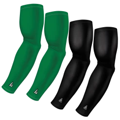 B-Driven Sports Sports Arm Sleeve Bundles 4-Pack Bundle | Solids | Black/Green Standard