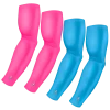 B-Driven Sports Sports Arm Sleeve Bundles 4-Pack Bundle | Solids | Pink Light/Blue Carolina