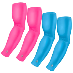 B-Driven Sports Sports Arm Sleeve Bundles 4-Pack Bundle | Solids | Pink Light/Blue Carolina