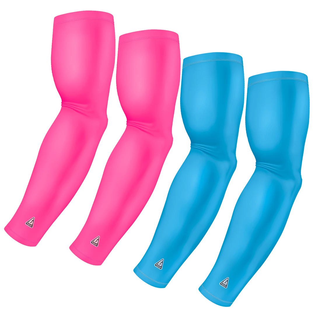 B-Driven Sports Sports Arm Sleeve Bundles 4-Pack Bundle | Solids | Pink Light/Blue Carolina 3 B-Driven Sports Sports Arm Sleeve Bundles 4-Pack Bundle | Solids | Pink Light/Blue Carolina