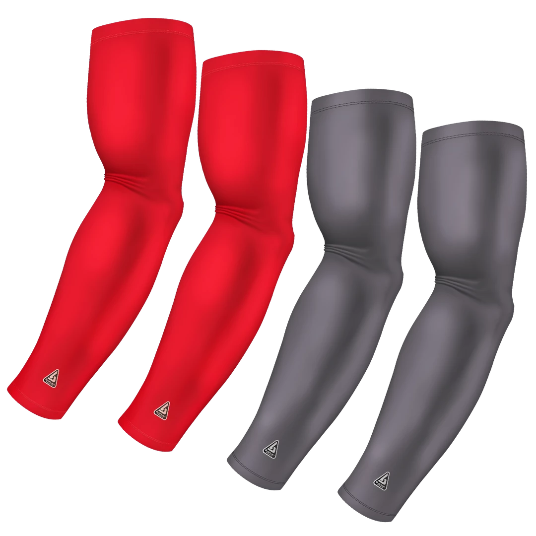 B-Driven Sports Sports Arm Sleeve Bundles 4-Pack Bundle | Solids | Red Standard Dark/Grey Dark 3 B-Driven Sports Sports Arm Sleeve Bundles 4-Pack Bundle | Solids | Red Standard Dark/Grey Dark
