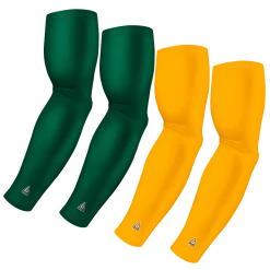 B-Driven Sports Sports Arm Sleeve Bundles 4-Pack Bundle | Solids | Green Hunter/Yellow Dark