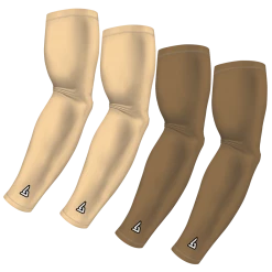 B-Driven Sports Sports Arm Sleeve Bundles 4-Pack Bundle | Solids | Beige/Gold Dark