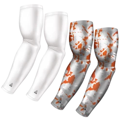 B-Driven Sports 4-Pack Bundle | Solid/Flake Camo | White Bundle 1 Sports Arm Sleeve Bundles