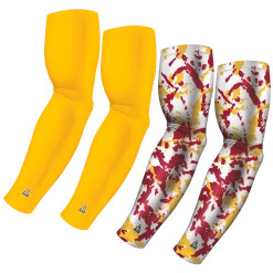 B-Driven Sports Sports Arm Sleeve Bundles 4-Pack Bundle | Solid/Flake Camo | Yellow Standard Bundle 1