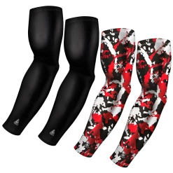 B-Driven Sports Sports Arm Sleeve Bundles 4-Pack Bundle | Solid/Flake Camo | Black Bundle 1