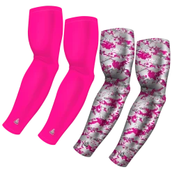 B-Driven Sports Sports Arm Sleeve Bundles 4-Pack Bundle | Solid/Wild | Pink Bright Bundle 1