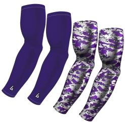 B-Driven Sports Sports Arm Sleeve Bundles 4-Pack Bundle | Solid/Wild | Purple Dark