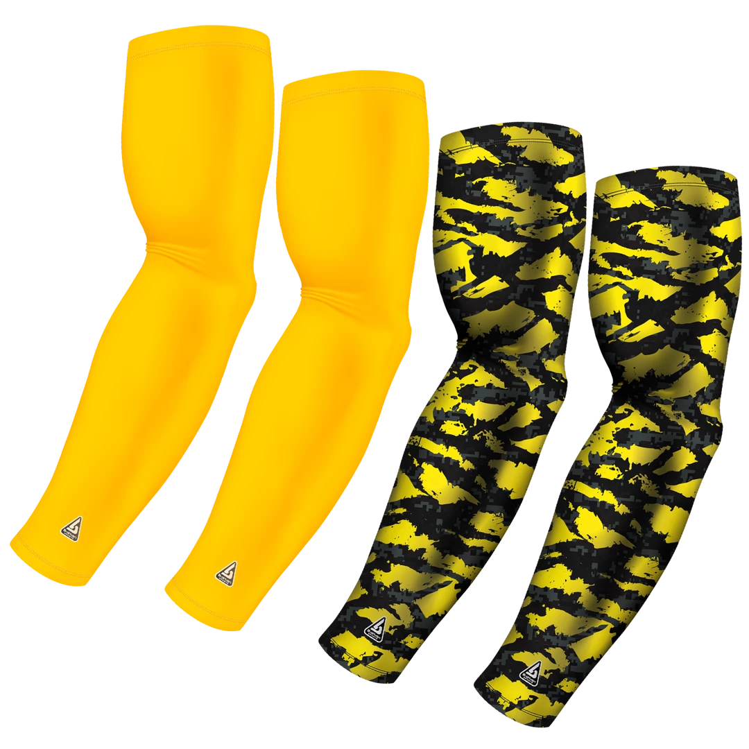 B-Driven Sports Sports Arm Sleeve Bundles 4-Pack Bundle | Solid/Wild | Yellow Bright Bundle 2 3 B-Driven Sports Sports Arm Sleeve Bundles 4-Pack Bundle | Solid/Wild | Yellow Bright Bundle 2