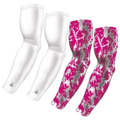 B-Driven Sports 4-Pack Bundle | Solid/Flake Camo | White Bundle 11 Sports Arm Sleeve Bundles